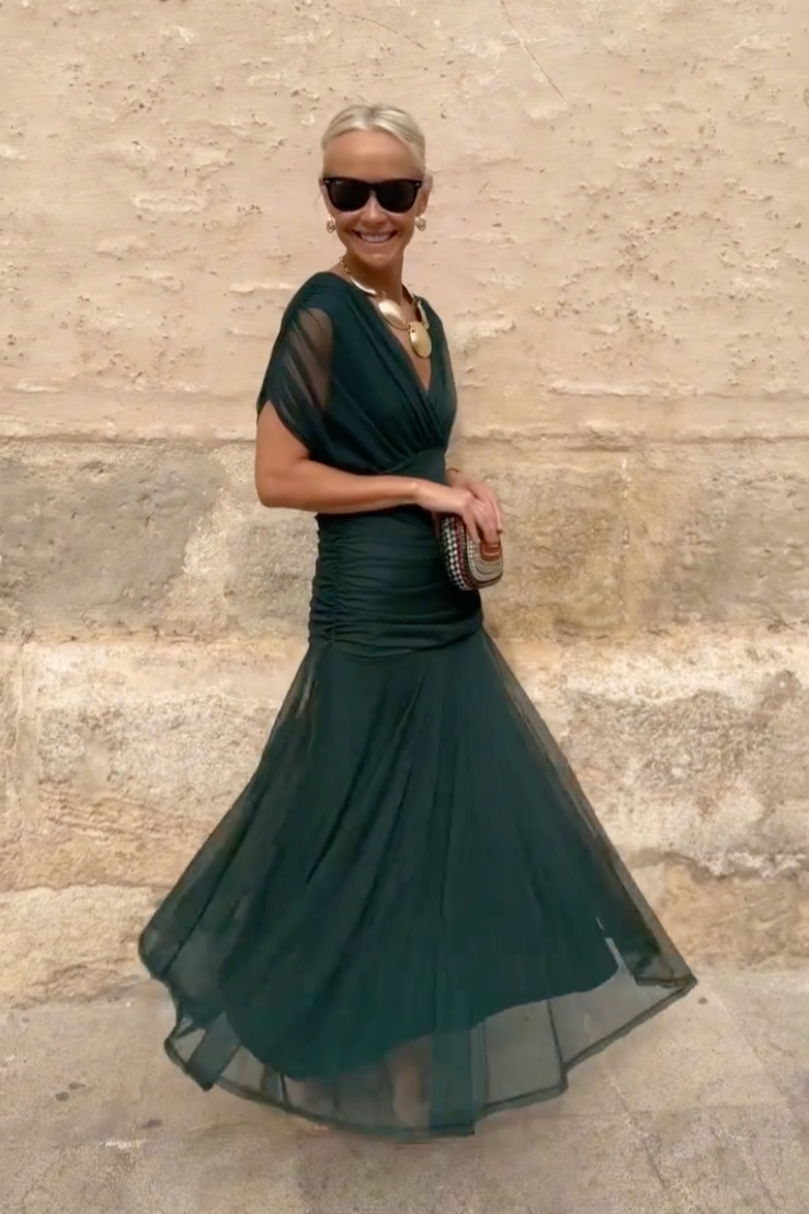 Valerie - Vestido Maxi de Fiesta Elegante con Escote en V