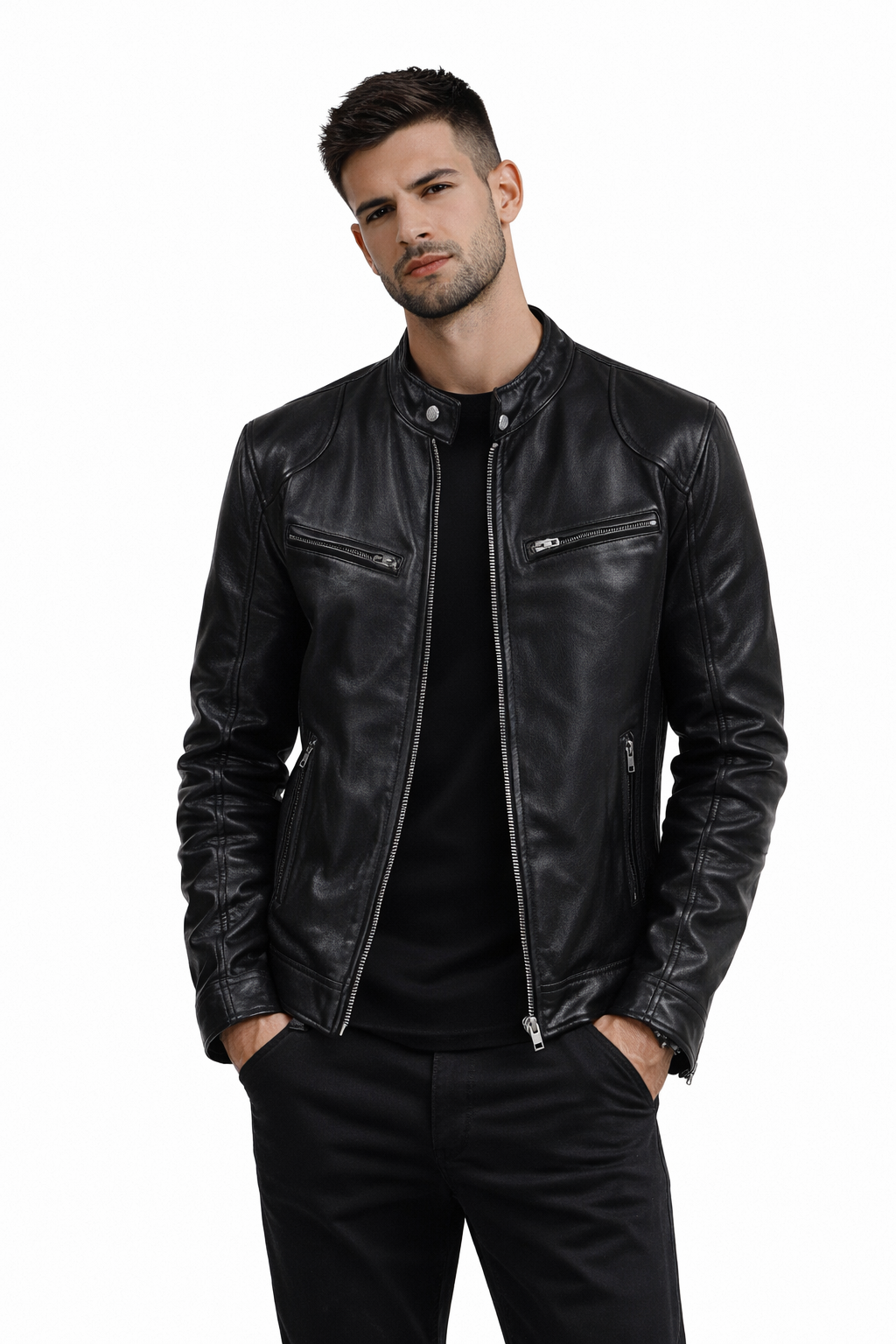 Armando - Chaqueta de cuero Racer
