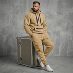 Charlie - Conjunto de sudadera térmica con capucha y chándal para hombre