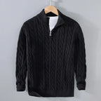 Jersey de punto con cremallera en el cuello para hombre