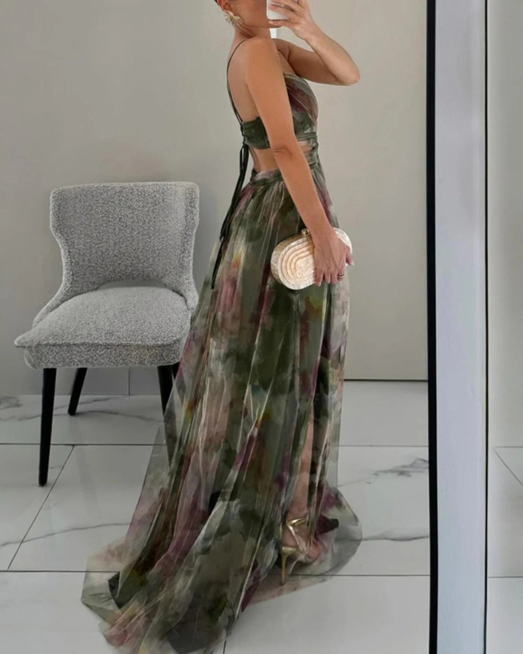 Valentina - Encantador vestido largo con estampado floral