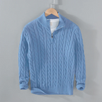 Jersey de punto con cremallera en el cuello para hombre