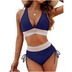 Rosi - Bikini de talle alto con control de abdomen y colorido patchwork
