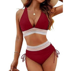 Rosi - Bikini de talle alto con control de abdomen y colorido patchwork